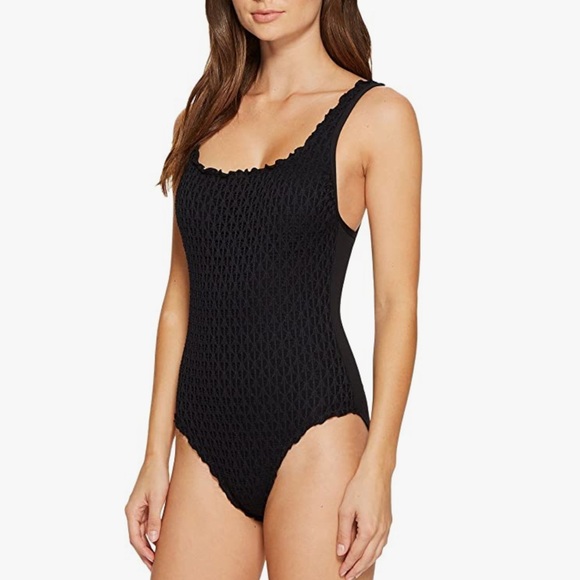 SEAFOLLY Havana crochet one piece black swimsuit - Picture 2 of 10